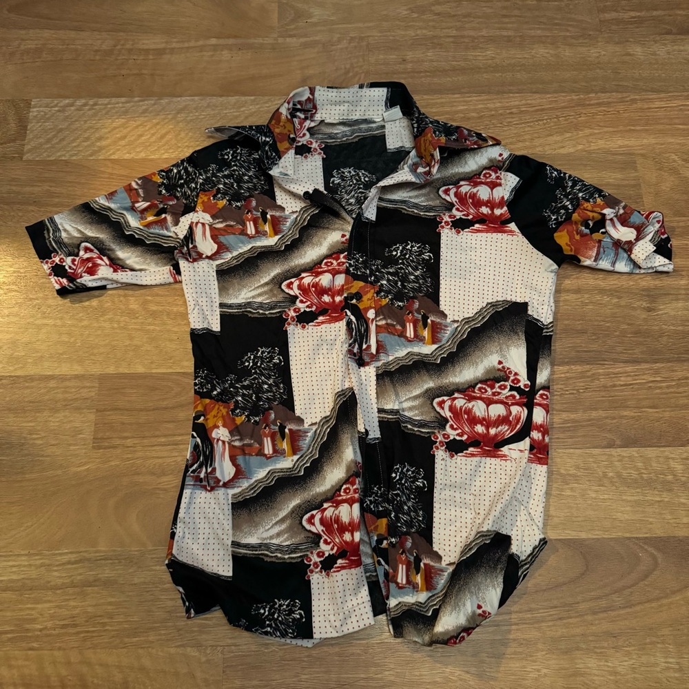 Men's vintage Multicolor Graphic Camp Collar Shirt